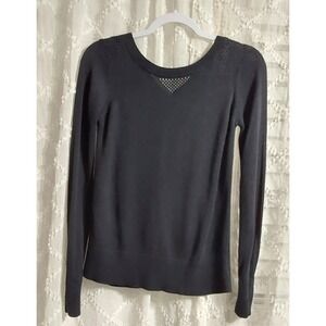 Lululemon Black Long Sleeve Mesh Wrap Back Knit Sweater Womens‎ Small 4